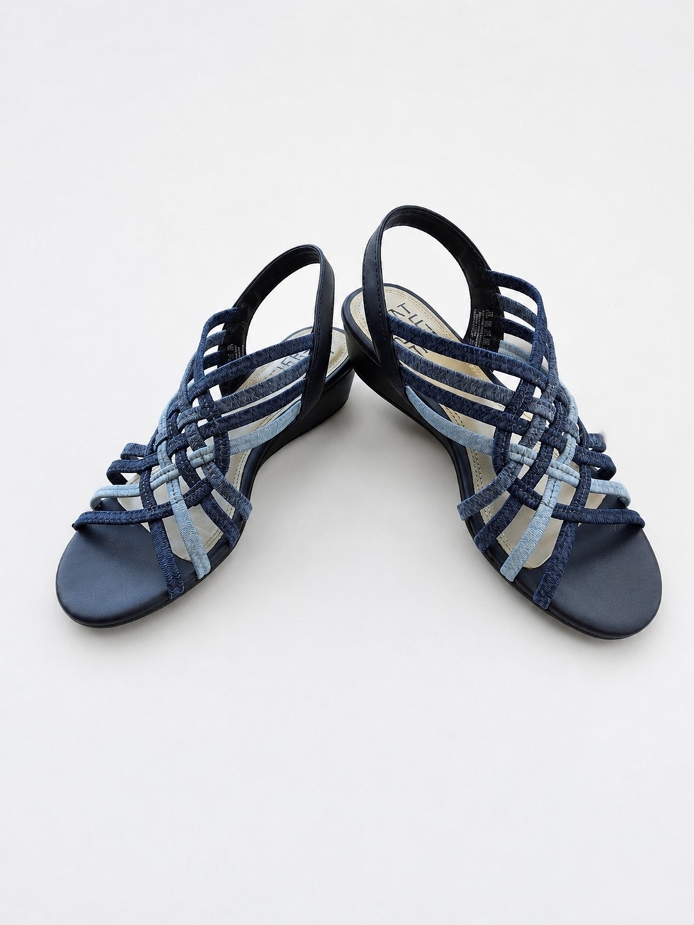 Naturalizer Remix Women’s Stretch “Denim” Wedge Sandals, NWOB, Size 5½